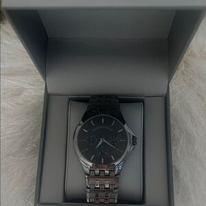 Geoffrey Beene Black and Silver Watch